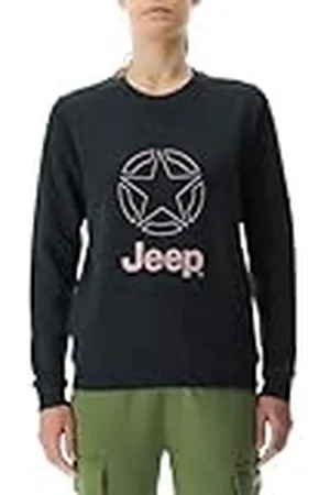 Jeep O102921-B000 J Sudadera Mujer con Cuello Redondo &Star Estampado Grande J23W Mujer Black S
