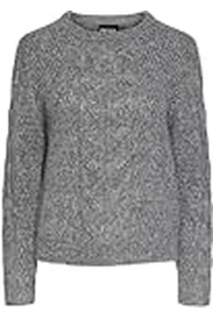 Pieces® Pcnina LS O-Neck Knit Noos BC Jersey de Punto, Color Gris, M para Mujer