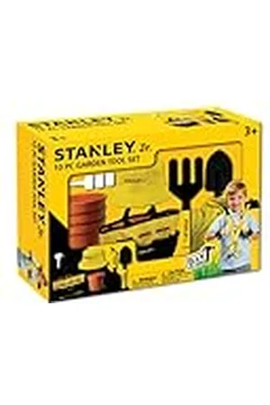 Stanley 10 Herramientas de jardín Contiene: Paleta G007-SY, Horquilla de Mano G009-SY, Bolsa de Herramientas G014-SY, Sombrero para el Sol G012-SY, 3 Etiquetas para Plantas de jardín, 3 macetas de jardín