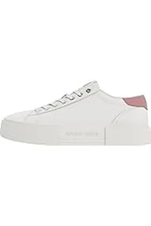 Tommy Hilfiger Sneaker Flatform Mujer de piel, Blanco (Ivory), 36