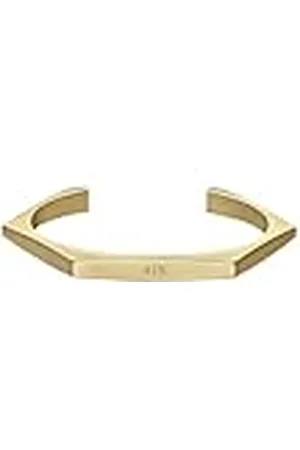 Armani Exchange Pulsera dorada de acero inoxidable para hombre, AXG0138710, talla única, Acero inoxidable, No es una piedra preciosa