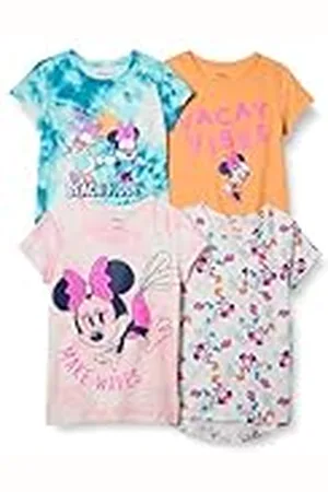 Amazon Disney | Marvel | Star Wars | Frozen | Princess Camisetas de Manga Corta Niña, Pack de 4, , 6-7 años
