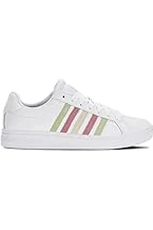 K-Swiss Court TIEBREAK - Zapatillas de deporte para mujer, WHT/SEAFM/FXGLVE, 39,5 EU