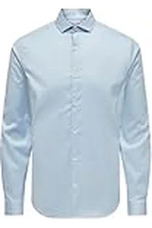 Only & Sons Onsjordan Life Slim Twill LS Camiseta Camisa de Manga Larga, Color Azul, S para Hombre