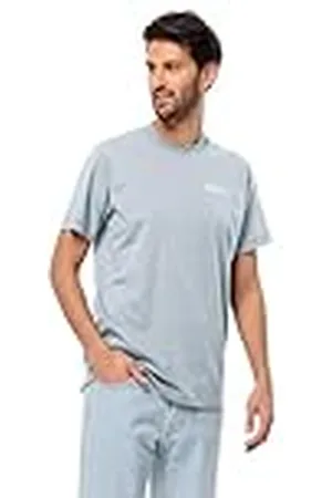 Jack Wolfskin Essential T M Camiseta, Azul Suave, XXL para Hombre