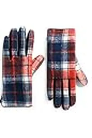Desigual Glove_Red Check 3029 - Juego de guantes de invierno para mujer