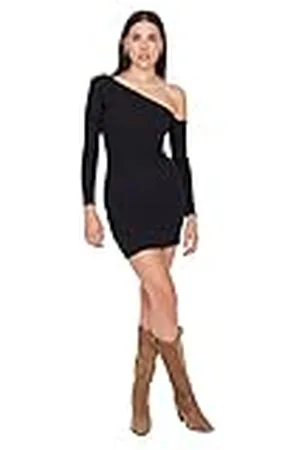 Trendyol Vestido de Punto Ajustado con Cuello asimétrico para Mujer, , S