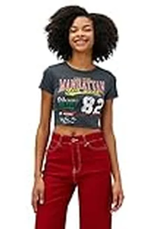 Koton Camiseta de Manga Corta con Cuello Redondo de algodón, , S para Mujer