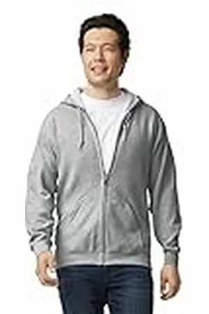 Gildan Sudadera con capucha, cremallera y forro polar, estilo G18600, Sudadera con capucha para Hombre, Sport Grey, XL