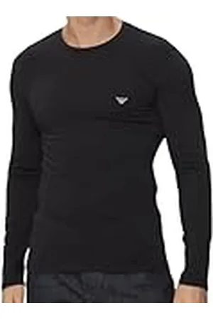 Emporio Armani Shiny Logoband Crew Neck Long Sleeve Camiseta, , S Hombres