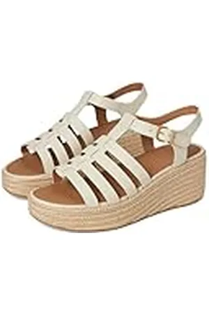 FitFlop Platfforms Espadr. Leather Fisherman Wedge Sandals, Sandalias con cuña Mujer, , 40 EU