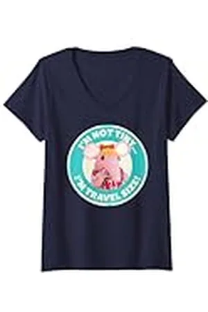 Clangers Mujer Tiny Clanger ¡No soy pequeño, soy talla de viaje! Retro Camiseta Cuello V