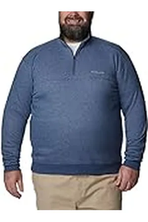 Columbia Hard Mountain II Half Zip Camiseta para Senderismo, Carbono/Heather, S para Hombre