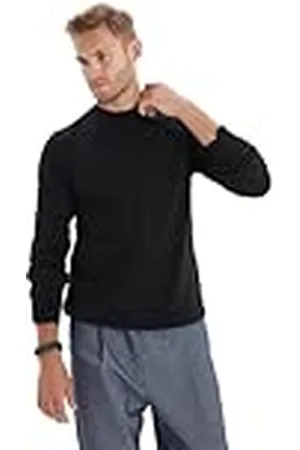 Trendyol Suéter Ajustado Liso de Cuello Alto Sudadera, , M para Hombre