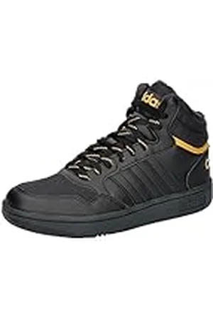 adidas Hoops Mid 3.0 Shoes Kids, Zapatos-Medio, Core Black/Core Black/preloved Yellow, 33 EU