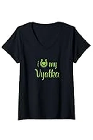 Hip Mujer Entrenador de equitación «I Love My Vyatka Horse Equestrian Show» Camiseta Cuello V