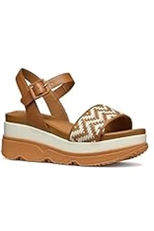 Geox D Gardenia A, Sandalia de cuña Mujer, Camel/Papyrus, 38.5 EU