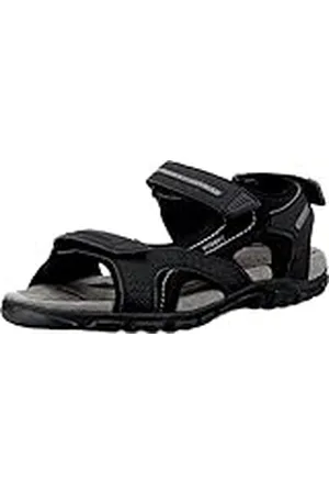 Geox Uomo Sandal Strada D, Sandalias para Hombre, Multicolor (Black/Stone), 46 EU