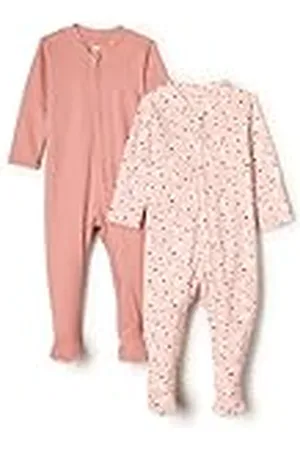 Amazon X Sofia Grainge Pelele de Algodón con Pies para Dormir y Jugar Unisex Bebés, Pack de 2, , 6-9 Meses