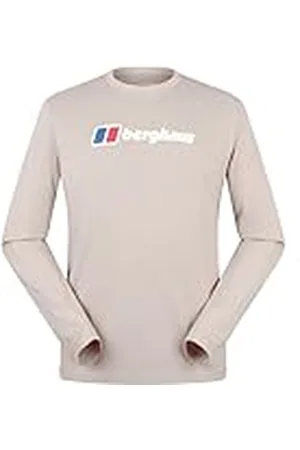 Berghaus Big Logo Camiseta de Manga Larga, Taupe, S para Hombre