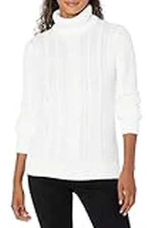 Amazon Jersey de Cuello Vuelto y Punto Cable de Tipo Pescador (Disponible en Tallas Grandes) Mujer, , S