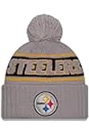 New Era Pittsburgh Steelers NFL 2024 Sideline Sport Knit Gris Gorro con Pompón