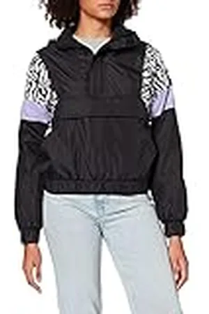 Urban classics Chaqueta para Mujer AOP Mixed Pull Over, Negro/Cebra, XXXXL