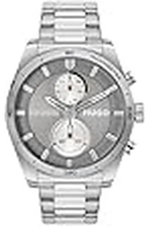 HUGO BOSS Reloj Analógico de Cuarzo Multifunción para Hombre Colección #Fast con Correa de Acero Inoxidable Plateada - 1530372