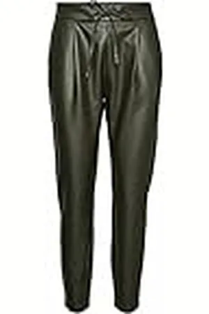 VERO MODA VMEVA MW Loose String Coated PNT GA Noos Pantalón de Tela, , XLW x 34L para Mujer