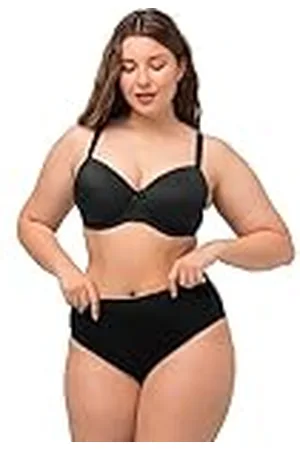 Ulla Popken Bügel Larissa, T-Shirt-BH, Softschalen, Nahtlos Sujetador con Aros, Negro (Schwarz 10), 115D para Mujer
