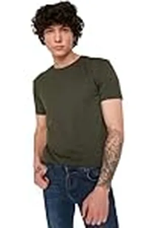 Trendyol Man Basic Regular Standard Crew Neck Knit T-Shirt Camisa, , L para Hombre