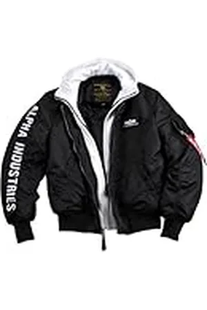 Alpha Industries MA-1 D-Tec SE Chaqueta, Negro (Black/White-95), S para Hombre