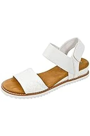 Skechers Desert Kiss - Sandalias planas elásticas con correa de un cuarto para mujer, , 7.5 Wide