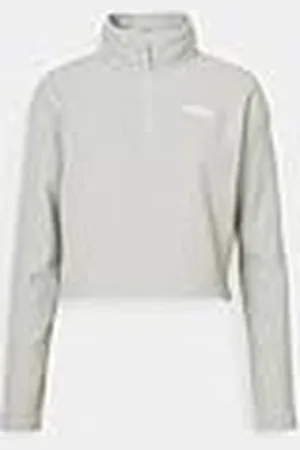 The North Face NF0A855NBO6 W 100 Glacier Cropped 1/4 Zip Sweatshirt Mujer TNF Light Grey Heather/Tamaño XL