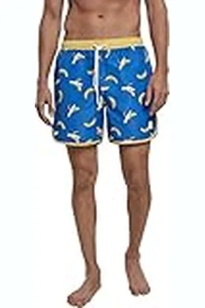 Urban classics Pattern Retro Swim Shorts Bañador para hombre, Banana Aop, S