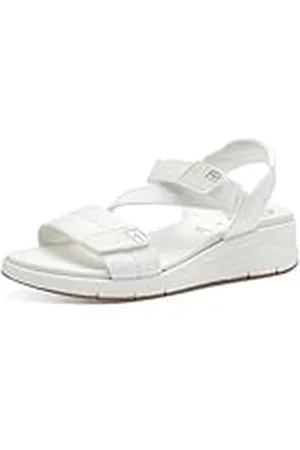 Tamaris Comfort 8-88712-42 100 White Wedge Plateau Sandale Komfortable Mehrweite Alltagsschuh Festlich Elegant, Sandalias para Pescador Mujer, 37 EU Ancho
