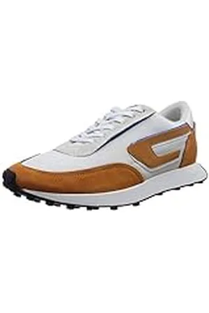 Diesel S-Racer, Zapatillas Deportivas Hombre, Blanco (Blanco Naranja), 41 EU
