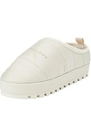 Calvin Klein Jeans Home Slipper NY ML FAD YW0YW01449, Pantuflas Mujer, Beige (Eggshell), 40 EU