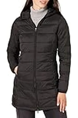 Amazon Abrigo Acolchado de Corte Recto con Capucha, Ligero y Resistente a la Lluvia (Disponible en Tallas Grandes) Mujer, , XL