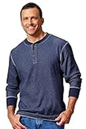 Wrangler Henley gofre de Manga Larga Camisa, , M para Hombre