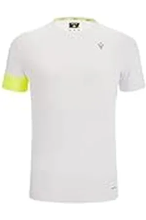 macron Run Start Scd Howie Reflex Camiseta Print Wht/Nyel SS Man Malla, Hombres, Blanco-Amarillo, XX-Large