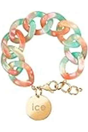 Ice-Watch ICE Jewellery, Chain Bracelet, Turquoise nude, Pulsera de malla XL para mujer con medalla de oro (020997)