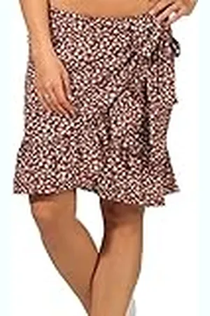 ONLY Onlolivia Wrap Skirt Wvn Noos Falda, Henna/AOP: Dos Tonos de Flores, S para Mujer