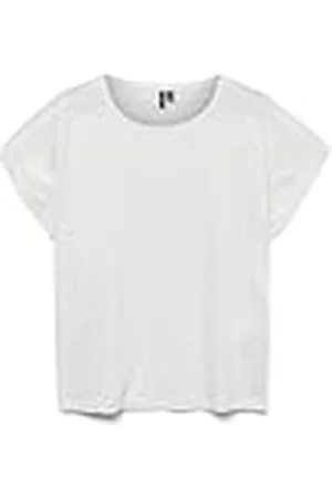 VERO MODA Vmemily SS Lace Tape Top Jrs Ga Noos, Blanco Nieve, L Mujeres