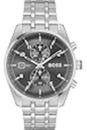 HUGO BOSS Reloj Cronógrafo de Cuarzo para Hombre Colección SKYTRAVELLER con Correa de Acero Inoxidable Gris - 1514151