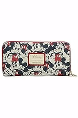 Loungefly Disney Mickey & Minnie Mouse - Cartera de Piel sintética con Cremallera, , con Cremallera