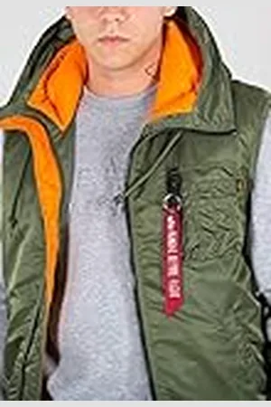 Alpha Industries Hooded MA-1 Chaleco con Capucha, Hombre, , Large