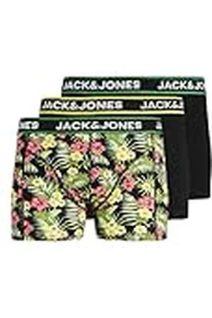 JACK & JONES Calzoncillos tipo bóxer Pink Flowers para hombre (paquete de 3)