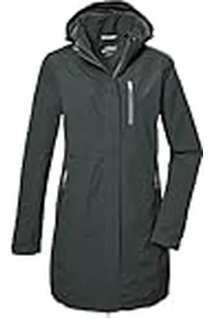 Killtec Mujer Parka funcional/parka con capucha con cremallera KOS 30 WMN PRK, dunkelgrün, 46, 42918-000