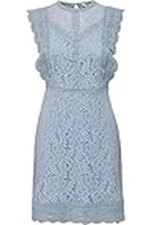 ONLY Onlnew Karo SL Lace Above Knee Dresswvn Vestido Corto, Color Azul, XL para Mujer